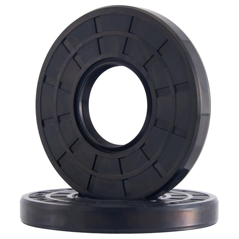 Xike 2PCS Oil Seal, Lip Seals, TC 16mm x 25mm x 4mm, Nitrile Rubber Double Lip Spring-Loaded Oil Shaft Seal, Designed for Bearing Shaft, Black - Image 1
